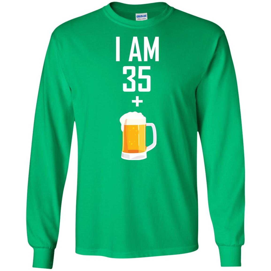 I Am 35 Plus 1 Beer 36th Birthday T-shirt Irish Green