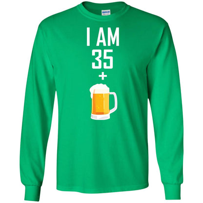 I Am 35 Plus 1 Beer 36th Birthday T-shirt Irish Green