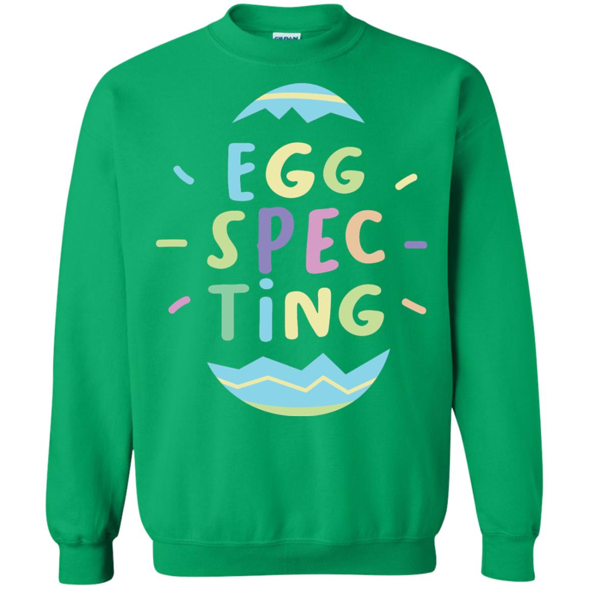 Eggspecting Funny Pregnancy Pregnant Easter Shirt Irish Green