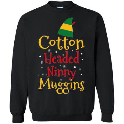 Funny Elf T-shirt Cotton Headed Ninny Muggins Black