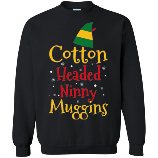 Funny Elf T-shirt Cotton Headed Ninny Muggins Black