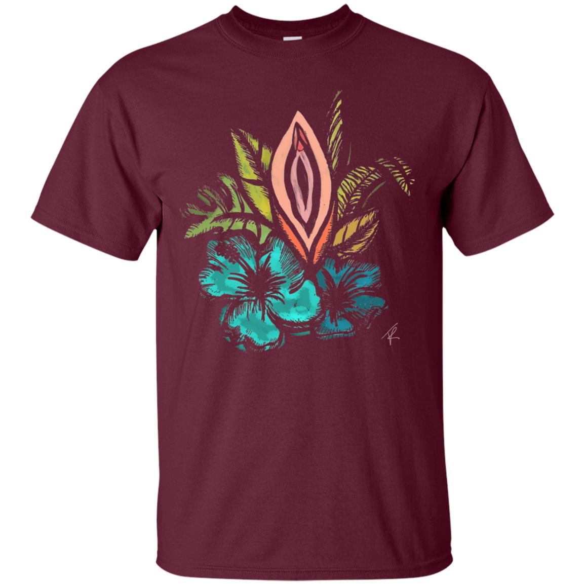 Vagina Tropical T-shirt Maroon
