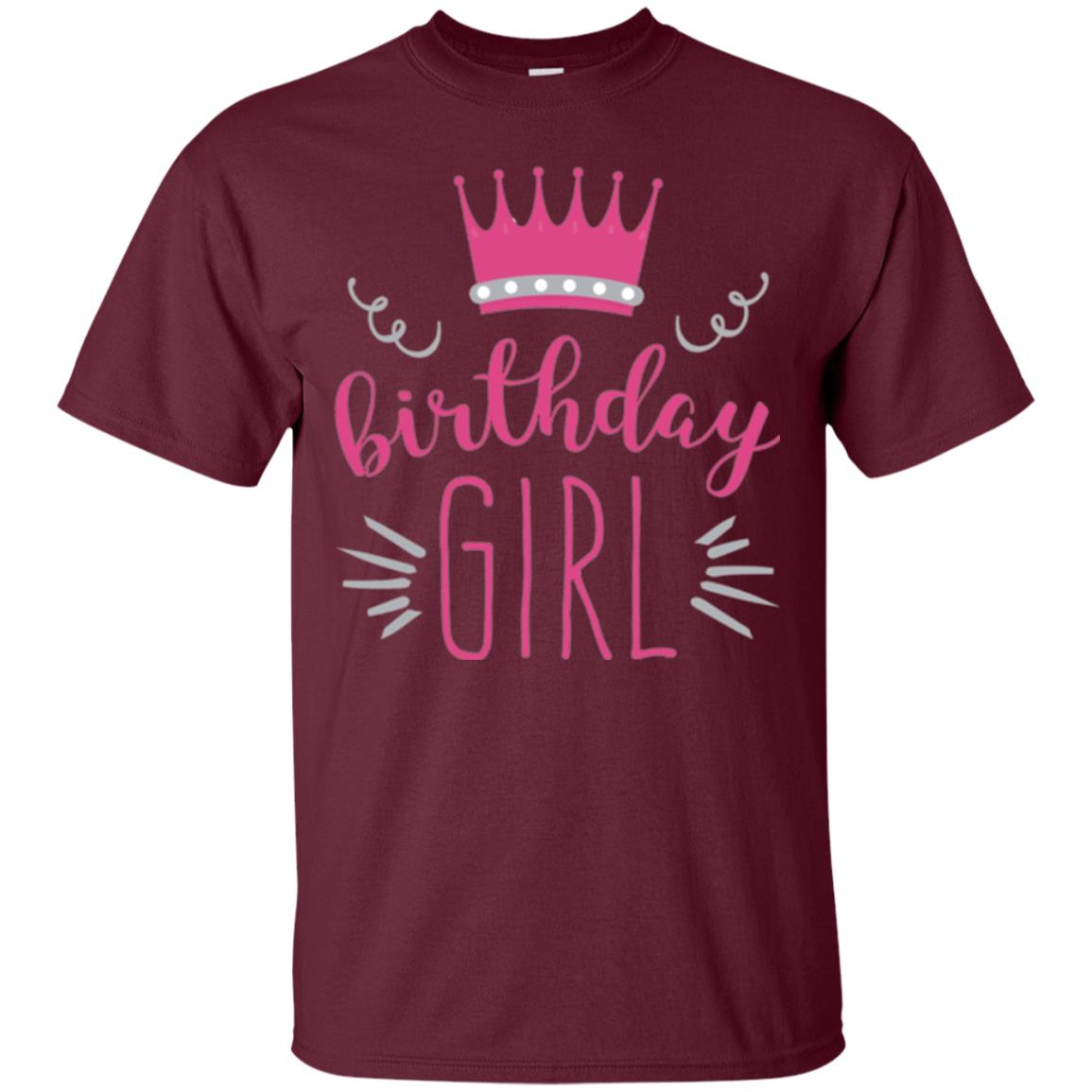 Tiara Crown T-shirt Girl_s Youth Birthday Princess T-shirt Maroon
