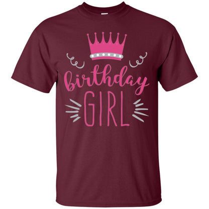 Tiara Crown T-shirt Girl_s Youth Birthday Princess T-shirt Maroon