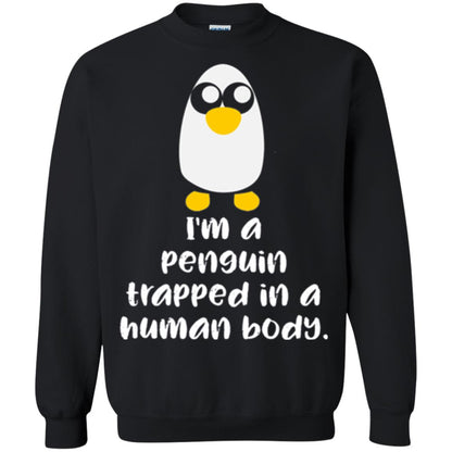 Penguin Lovers T-shirt I_m A Penguin Trapped In A Human Body Black