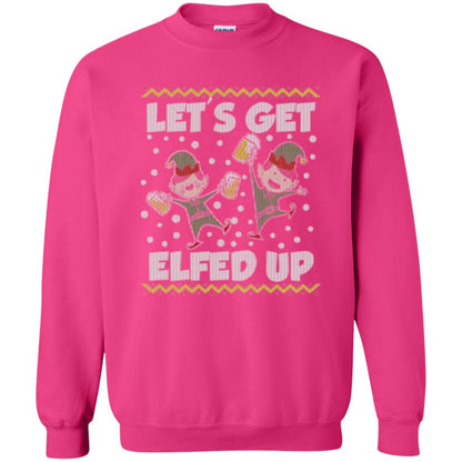Christmas T-shirt Let_s Get Elfed Up Heliconia