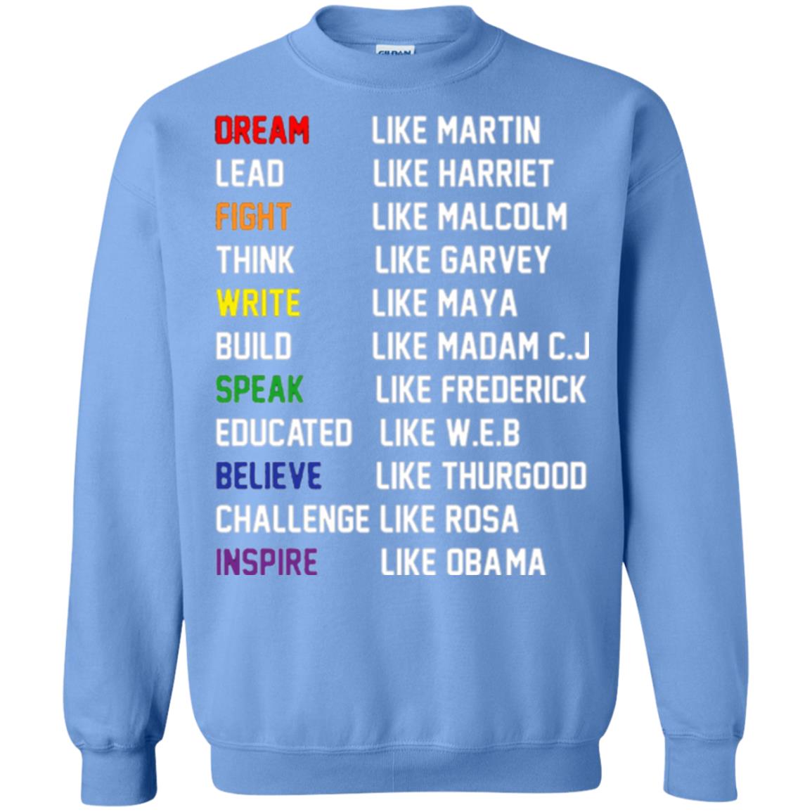 Dream Like Martin Inspire Like Obama T-shirt Carolina Blue
