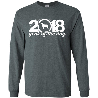 Irish Wolfhound Lover T-shirt 2018 Year Of The Dog New Year Dark Heather