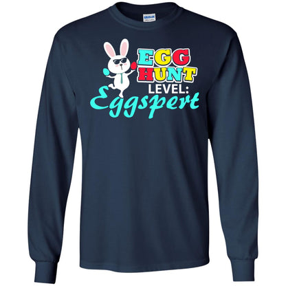 Egg Hunt Level Eggspert Easter Holiday T-shirt Navy