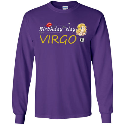 Cute Virgo Girl Birthday Lip Slay T-shirt Purple