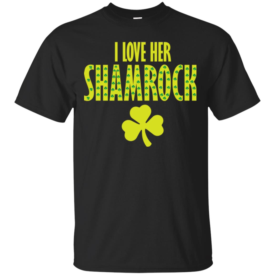 St. Patrick's Day T-shirt I Love Her Shamrock Black