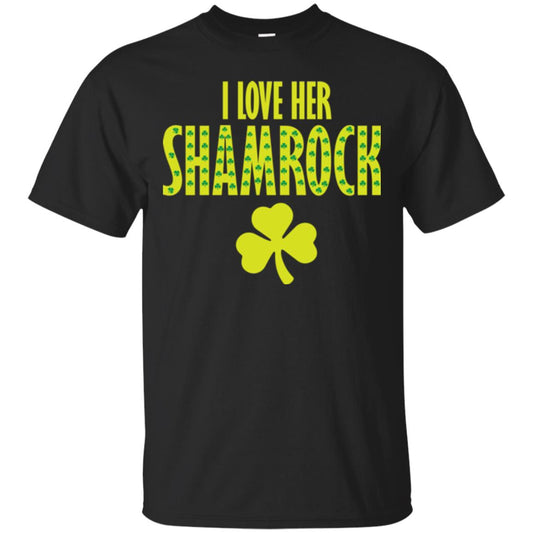 St. Patrick's Day T-shirt I Love Her Shamrock Black