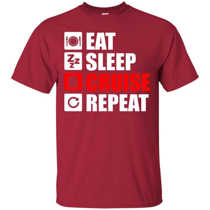Eat Sleep Cruise Repeat Summer Vacation T-shirt Cardinal