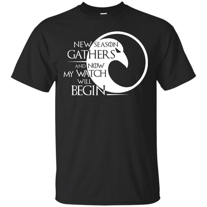 New Season Gathers And Now My Watch Will Begin Game Of Thrones Fan T-shirt Black