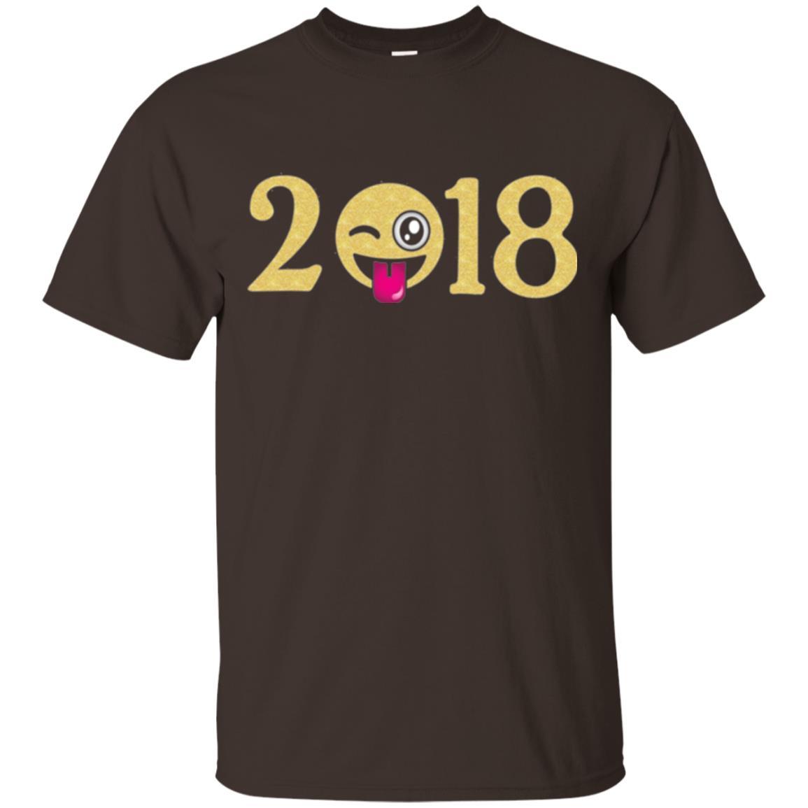 Happy New Year T-shirt Face New Year 2018 Party Dark Chocolate