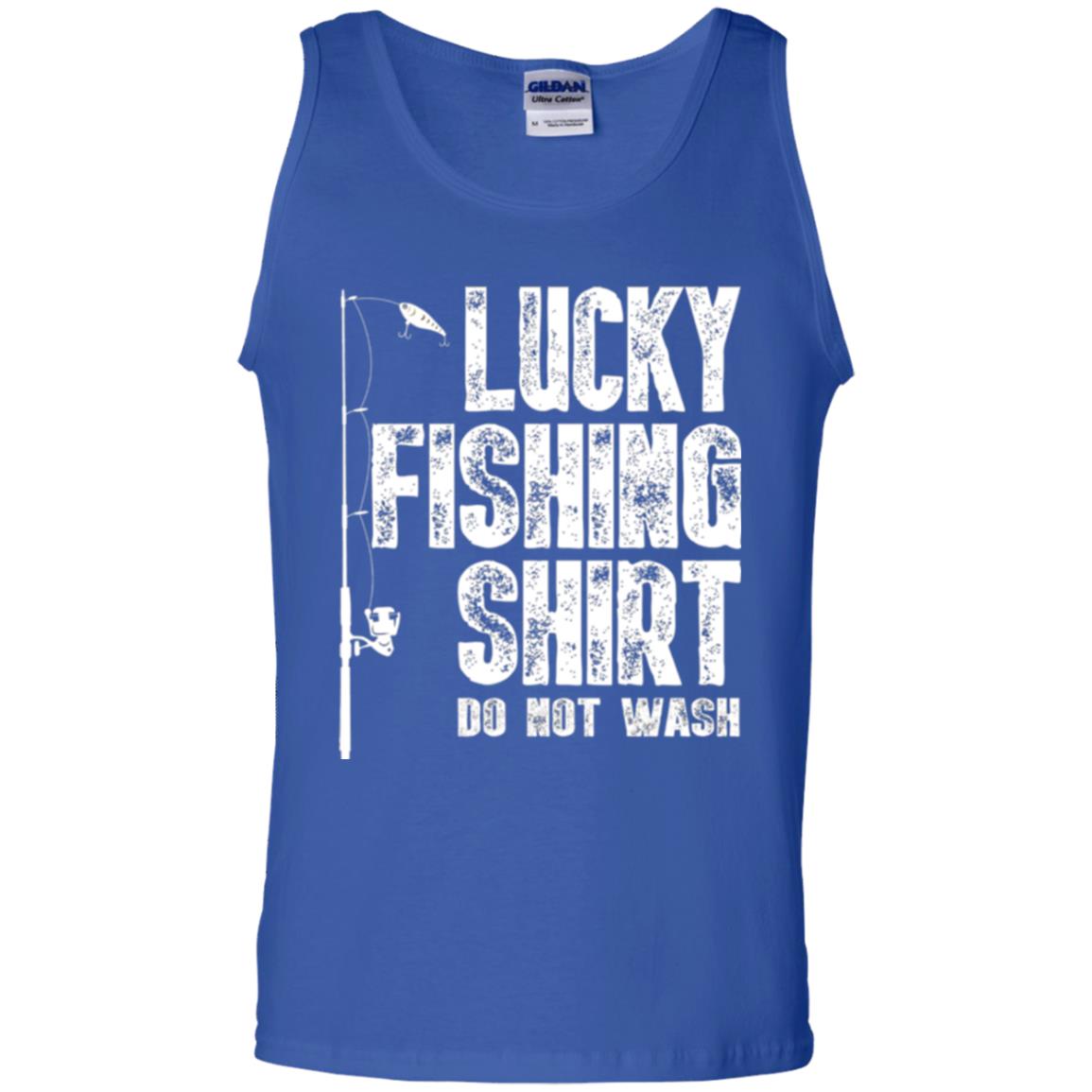 Fisherman T-shirt Lucky Fishing Shirt Do Not Wash Royal