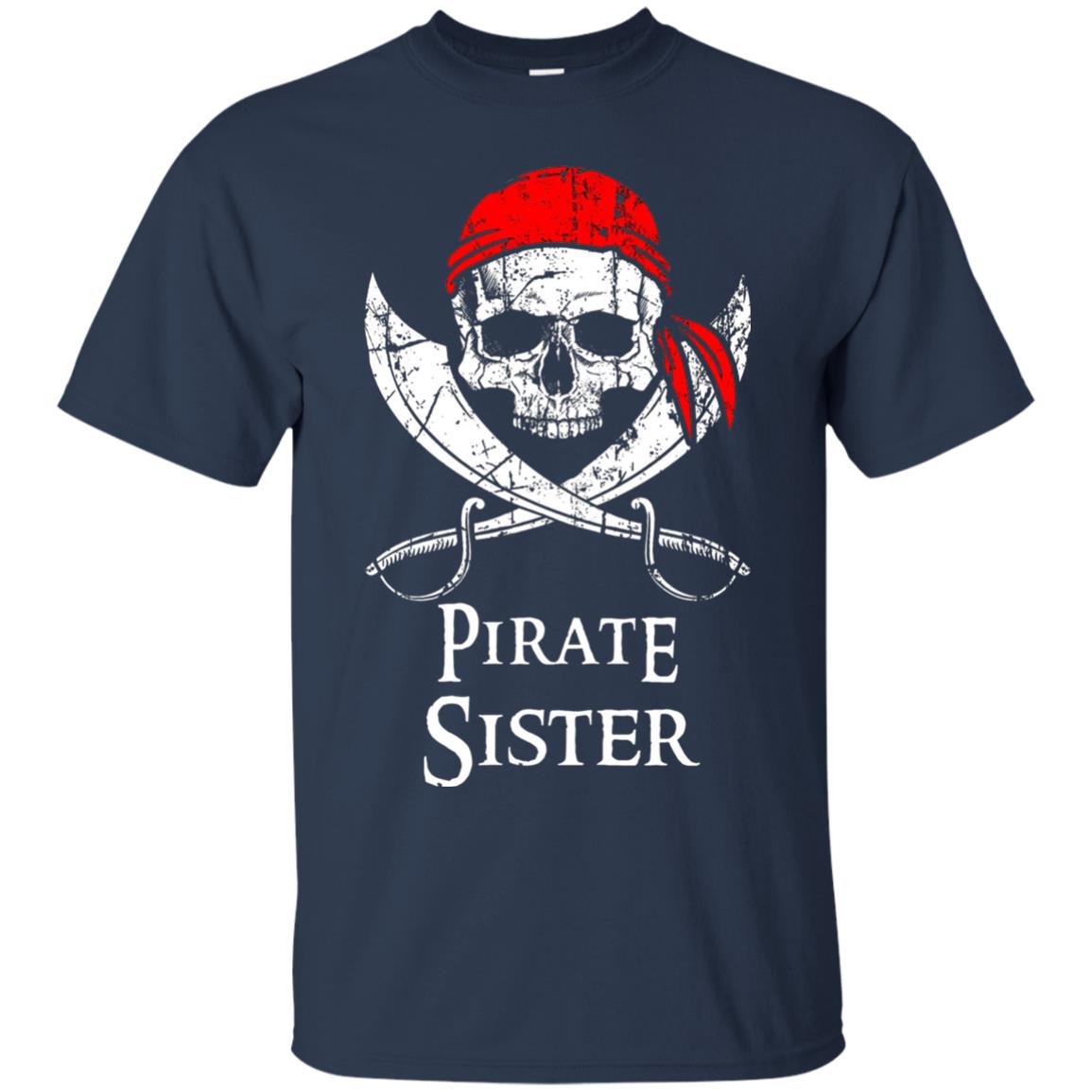 Family T-shirt Pirate Sister Jolly Roger Skull Crossbones Navy