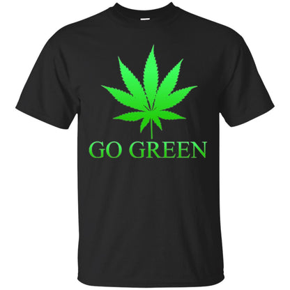 Go Green Weed T Shirt Marijuana Leaf Black