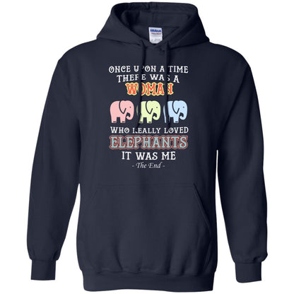 There Was A Woman Who Really Loved Elephants It Was Me Shirt Navy