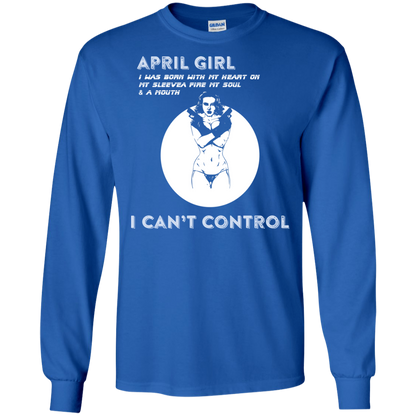April Girl I Was Born With My Heart T-shirt Royal