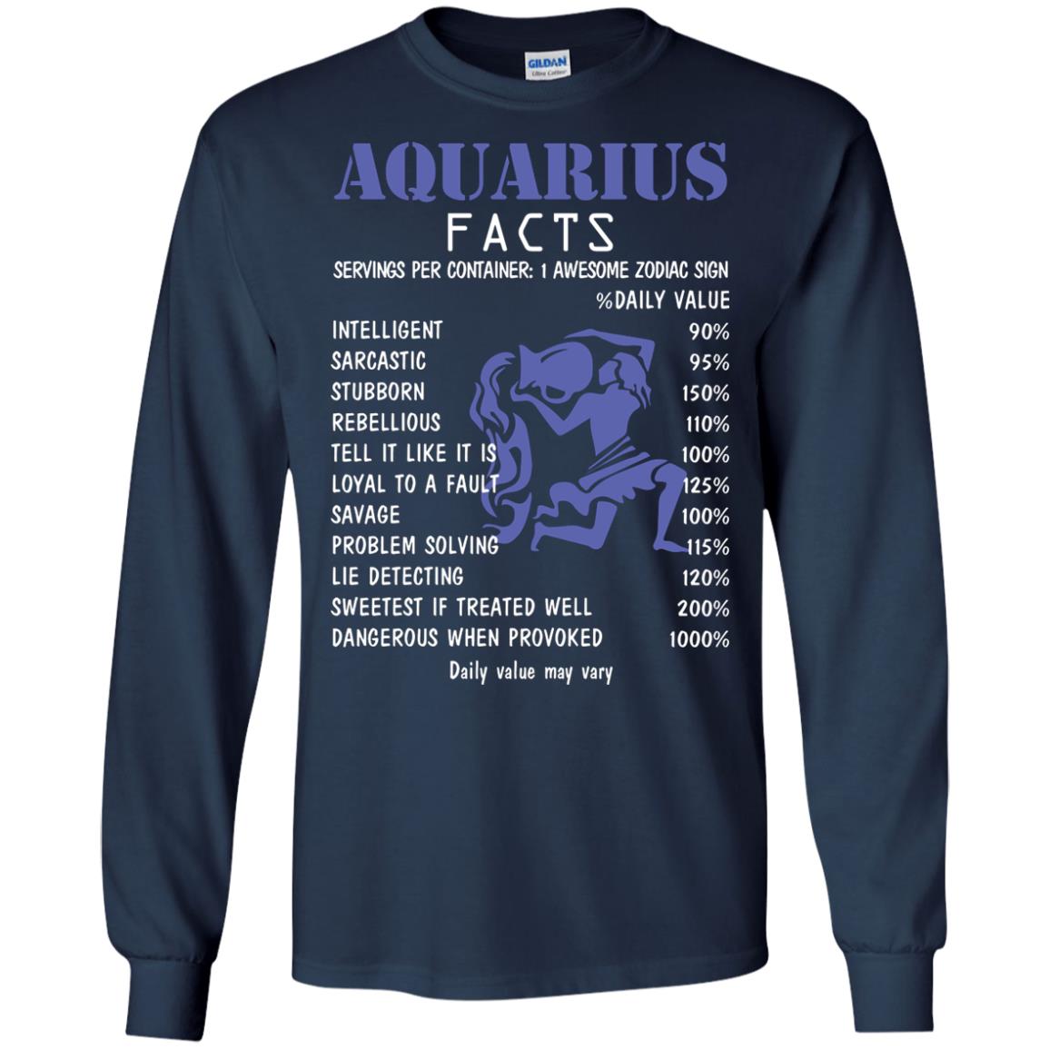 Aquarius Facts 1 Awesome Zodiac Sign Gift Shirt Fo Aquarius Horoscope Navy