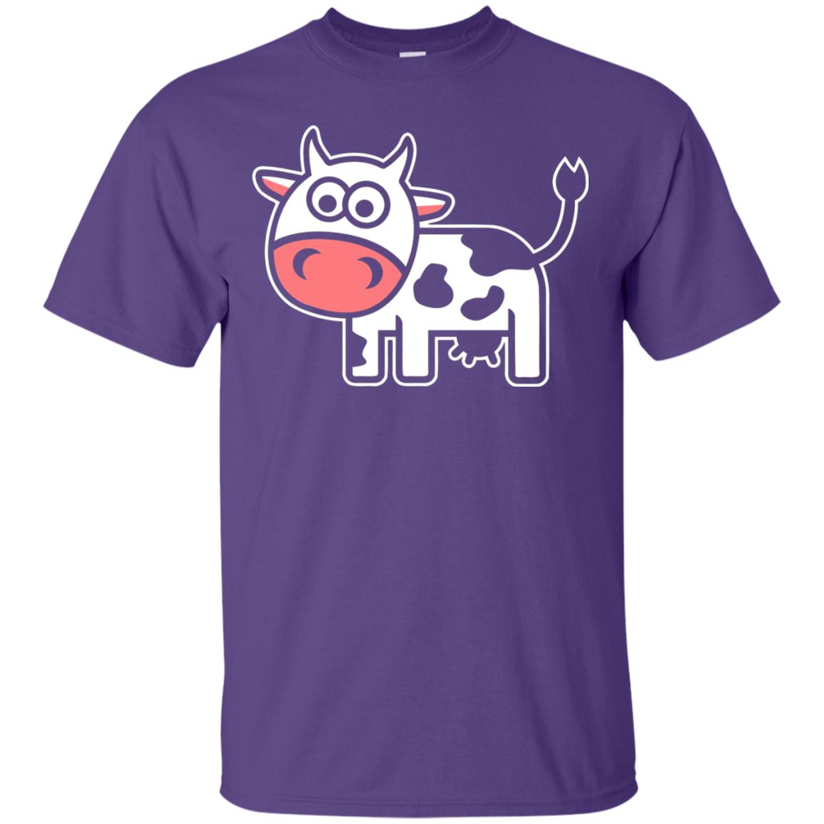 Cute Comic Cow Lover T-shirt Purple