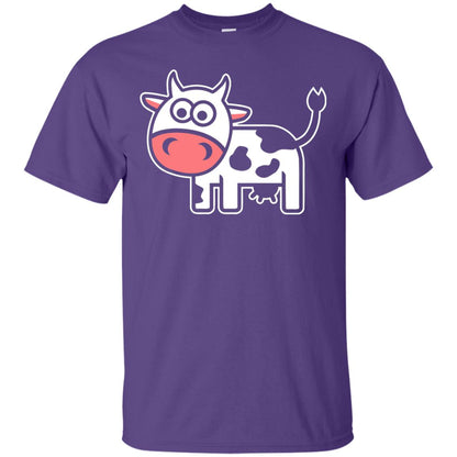 Cute Comic Cow Lover T-shirt Purple