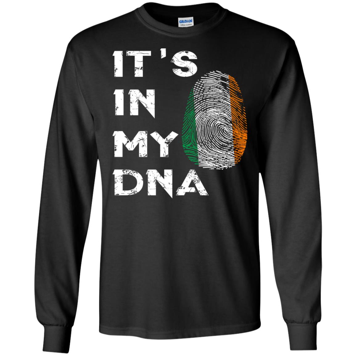 It's In My Dna Fingerprint Irish Ireland Gift Shirt Black