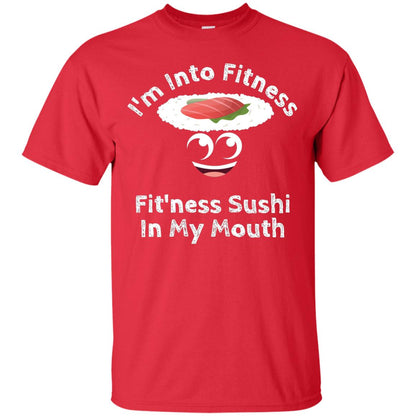 Im Into Fitness Sushi In My Mouth Cute Cartoon Tshirt Red