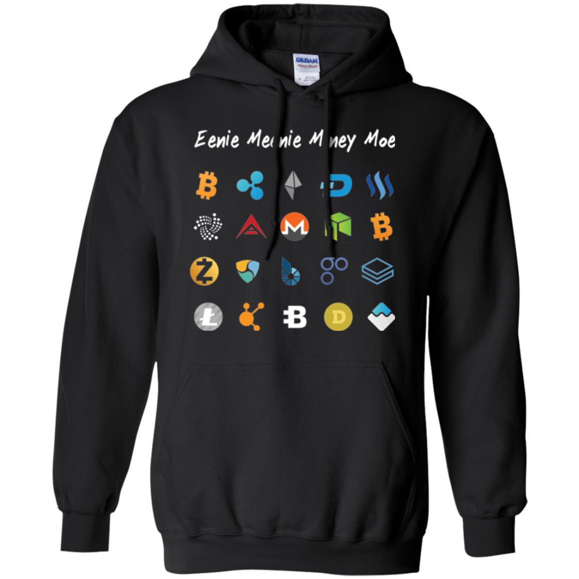 Bitcoin Litecoin Ethereum Eenie Meenie Miney Moe T-shirt Black
