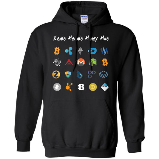 Bitcoin Litecoin Ethereum Eenie Meenie Miney Moe T-shirt Black