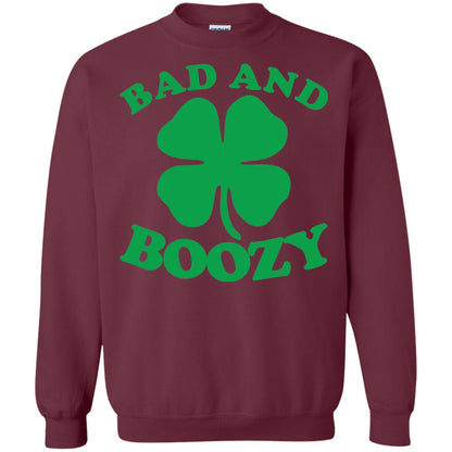 Bad And Boozy Saint Patricks Day T-shirt Maroon