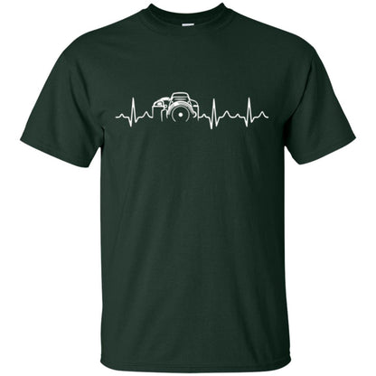 Photographer T Shirt Heartbeat Photography Forest Green