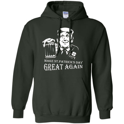 Anti Trump T-shirt Make St.patrick's Day Great Again With American President Forest Green