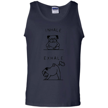 Huebucket T-shirt Inhale Exhale Pug T-shirt Navy