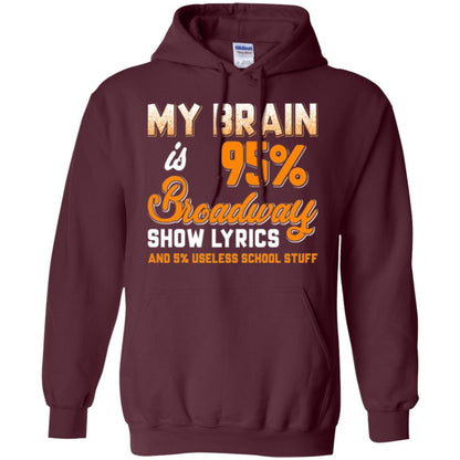 Musical Theatre T-shirt My Brain 95% Broadway Show Lyrics