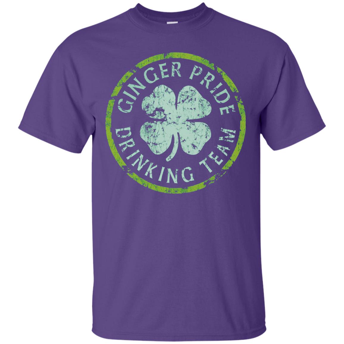 Funny Ginger Pride Drinking Team Irish T-shirt Purple