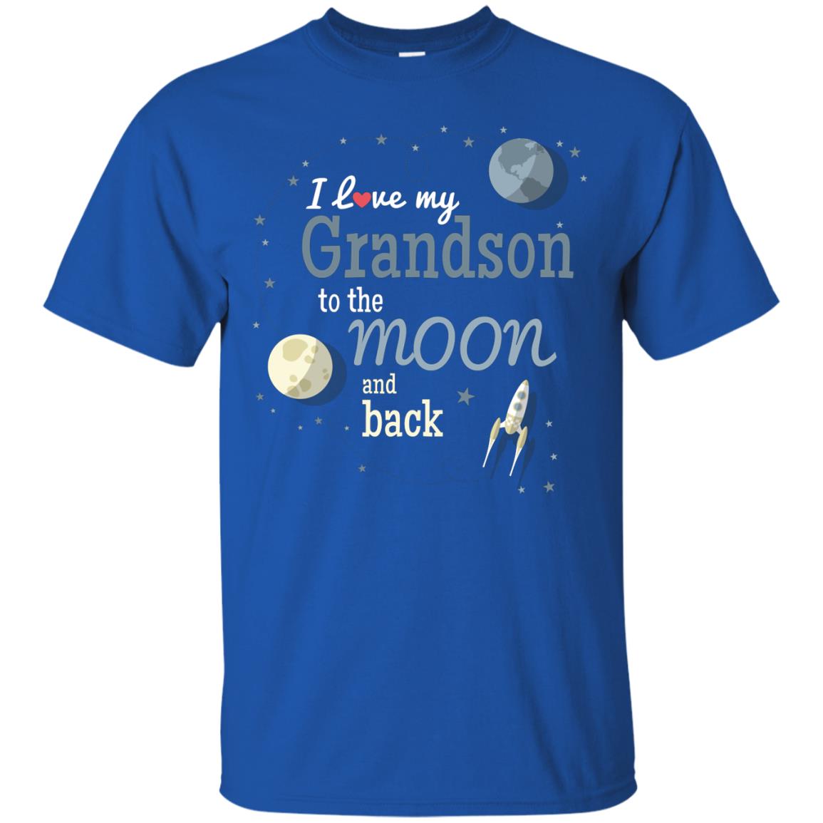 I Love My Grandson To The Moon And Back Grandparents Shirt Royal