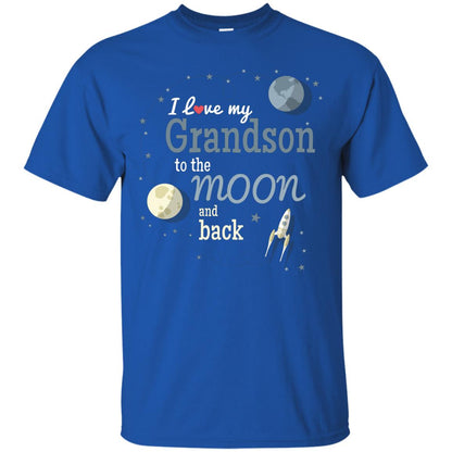 I Love My Grandson To The Moon And Back Grandparents Shirt Royal