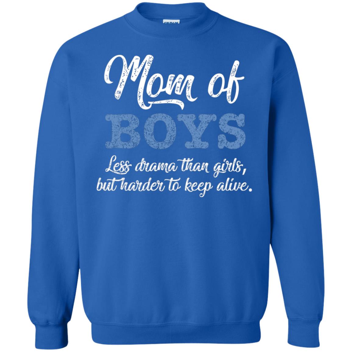 Mom Of Boys Less Drama Than Girls But Harder To Keep Alive Shirt Royal