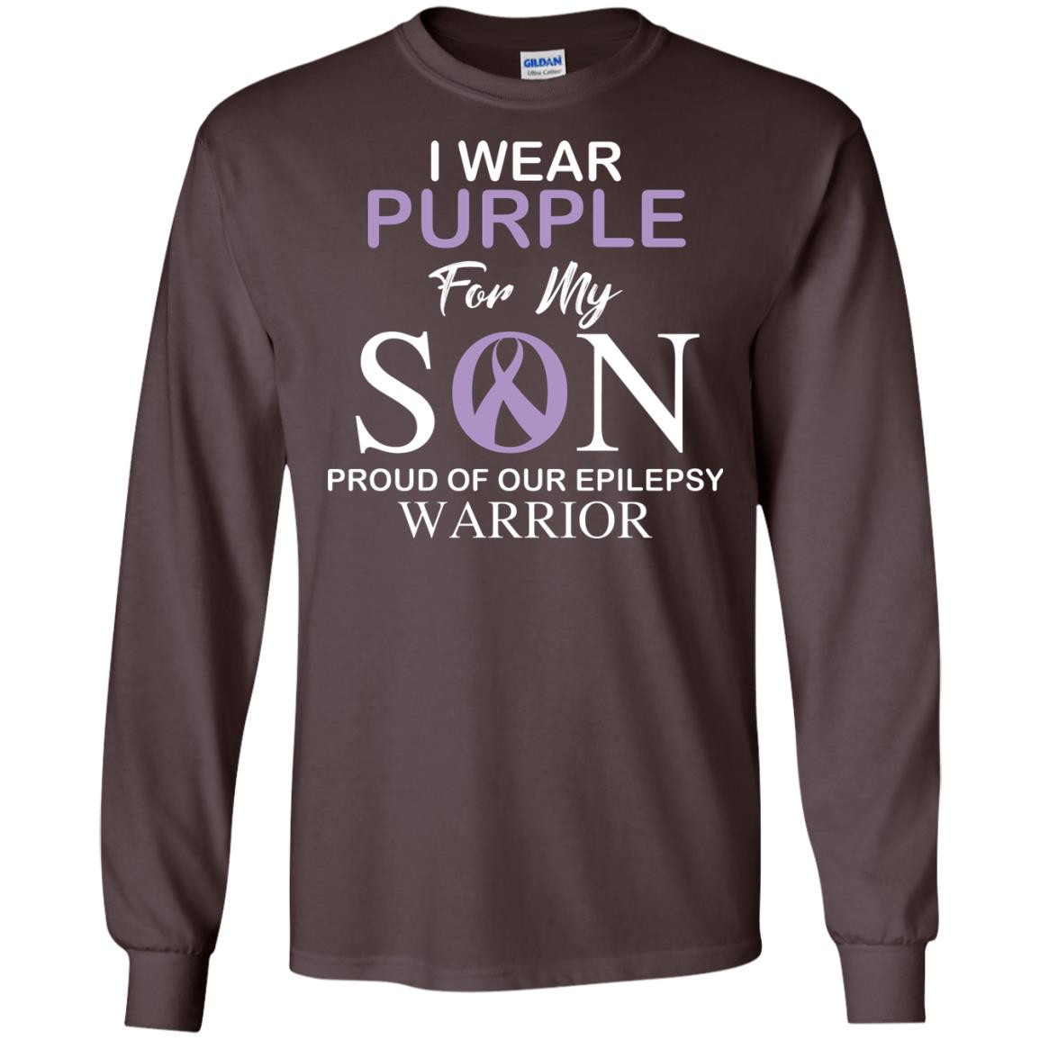 Epilepsy Warrior T-shirt I Wear Purple For My Son Proud Of Our Epilepsy Warrior Dark Chocolate