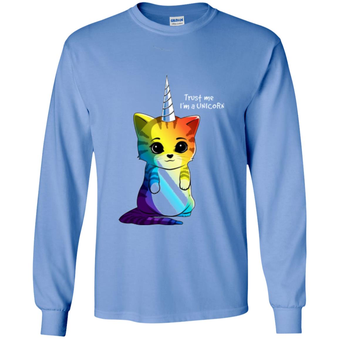 Cat Lovers T-shirt Caticorn Rainbow Trust Me I_m A Unicorn Carolina Blue