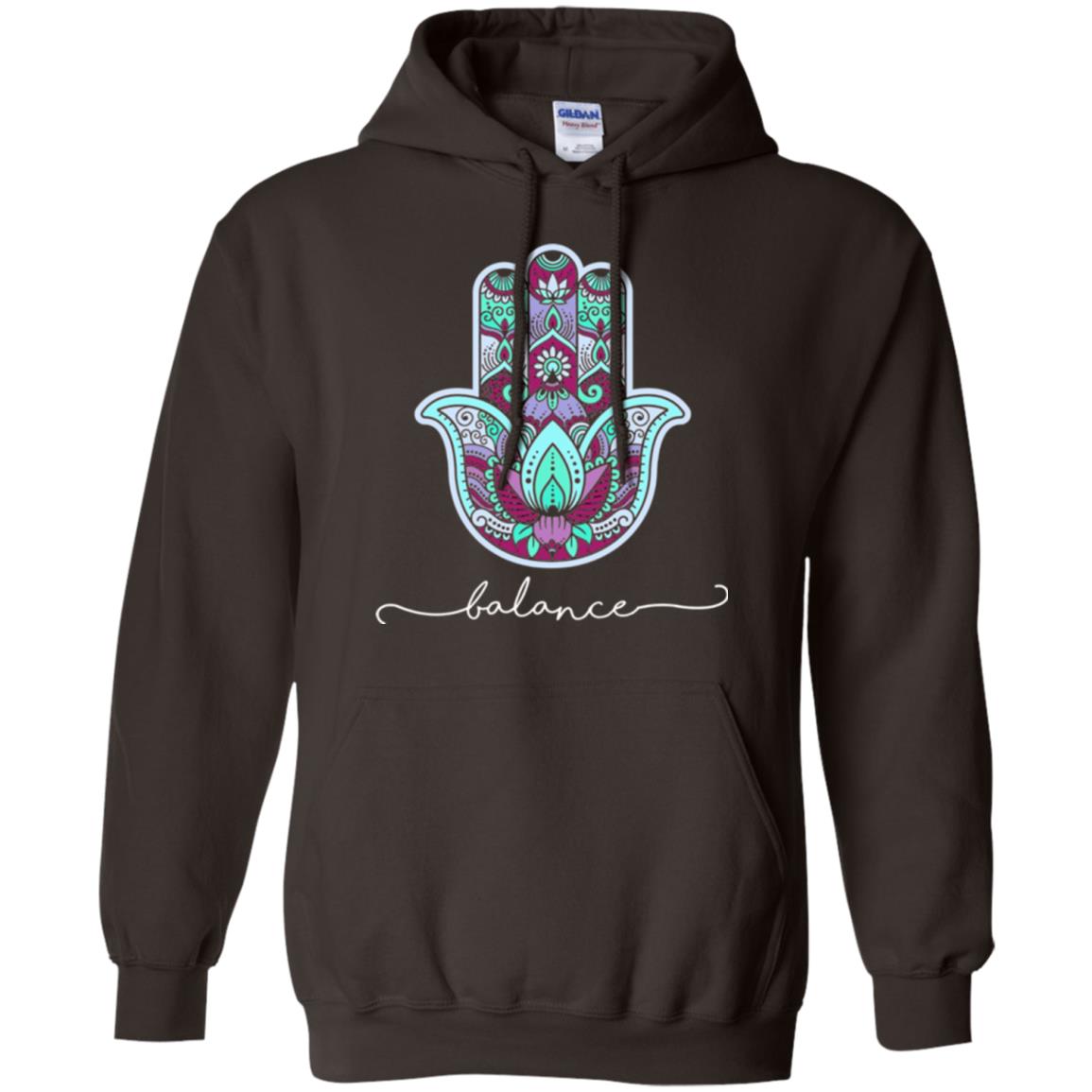Balance Yoga Gym Hamsa T-shirt Dark Chocolate