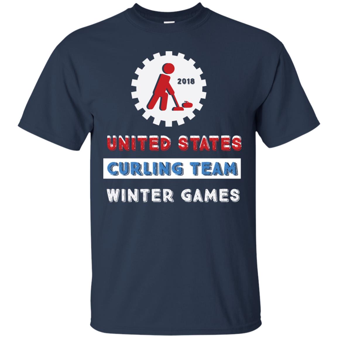 United States Curling Team Winter Games Curling Lover T-shirt Navy