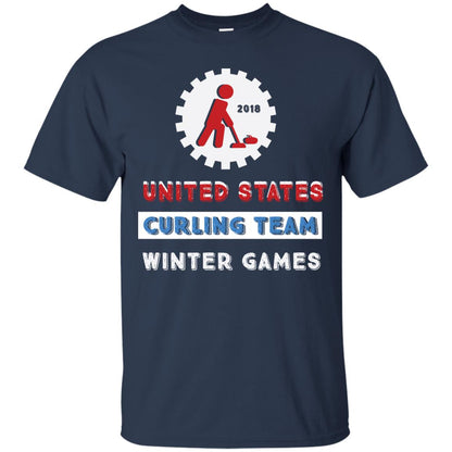 United States Curling Team Winter Games Curling Lover T-shirt Navy