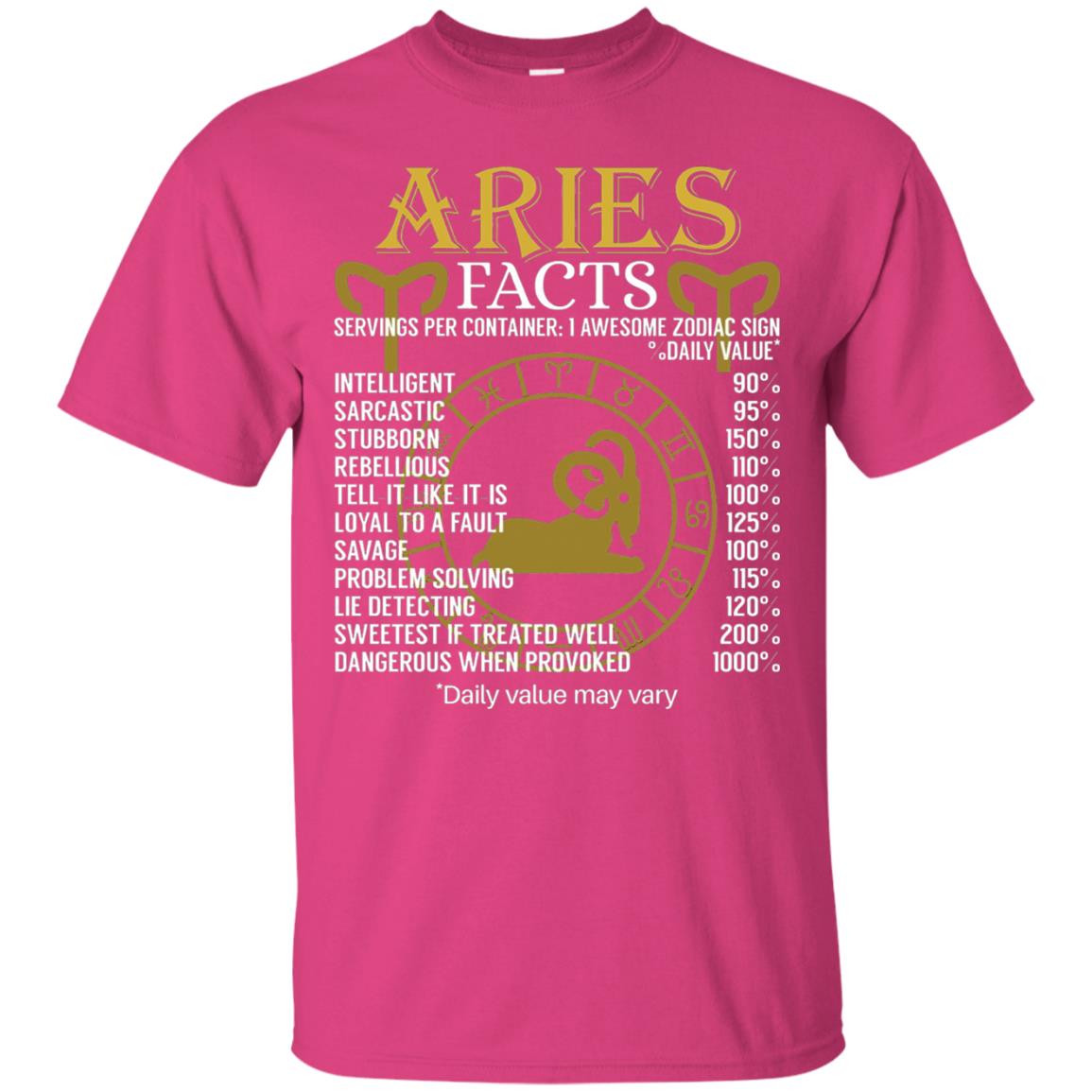 Aries Facts Zodiac Sign T-shirt Heliconia