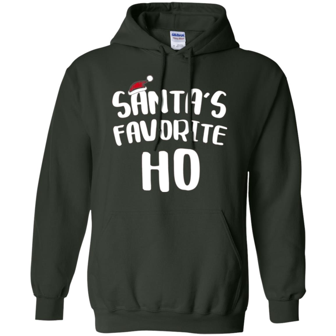 Christmas T-shirt Santa_s Favorite Ho Forest Green