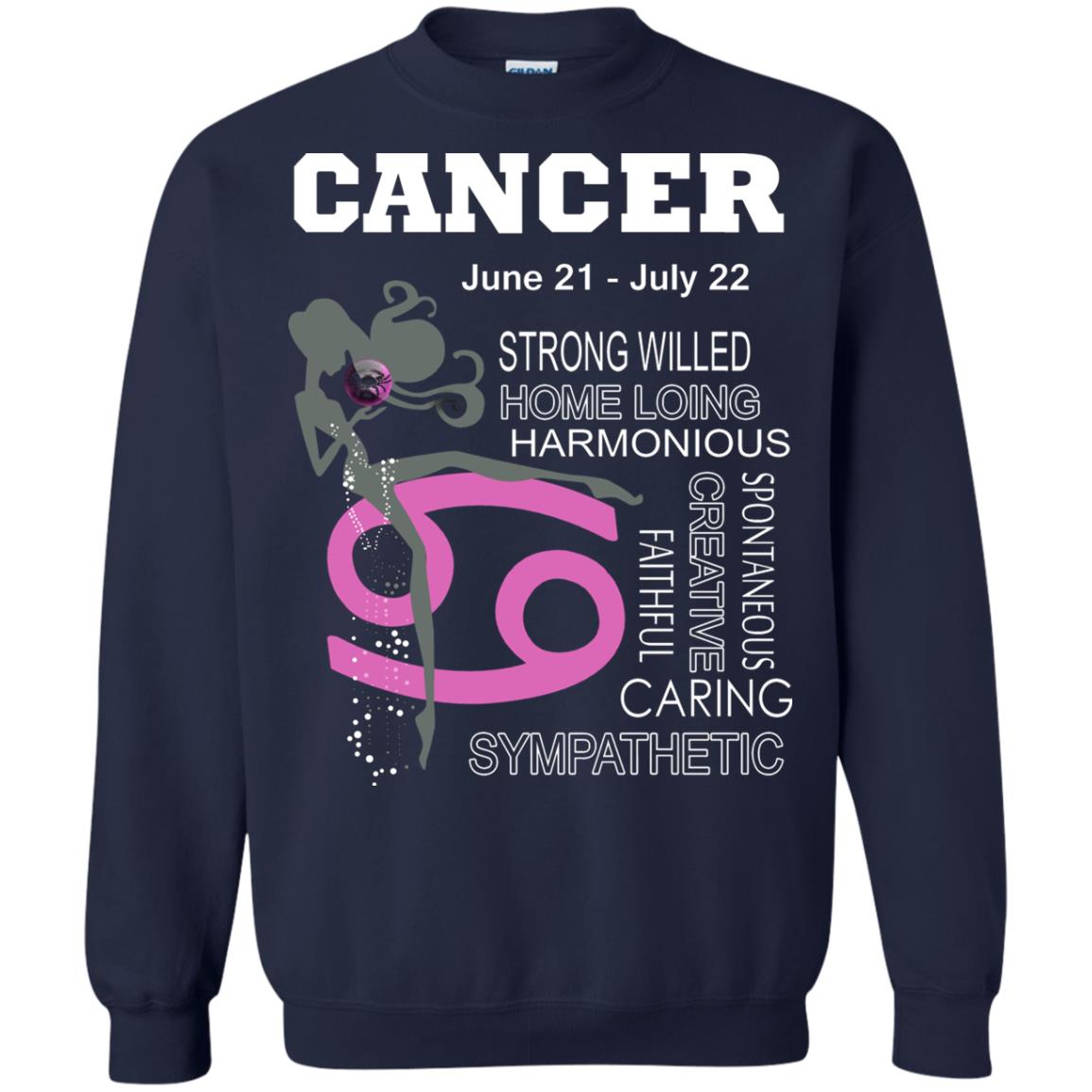 Cancer Strong Willed Home Loing Harmonious Faithful Creative Spontaneous Caring Sympathetic Navy
