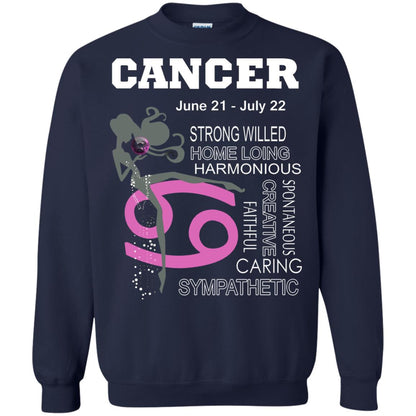 Cancer Strong Willed Home Loing Harmonious Faithful Creative Spontaneous Caring Sympathetic Navy