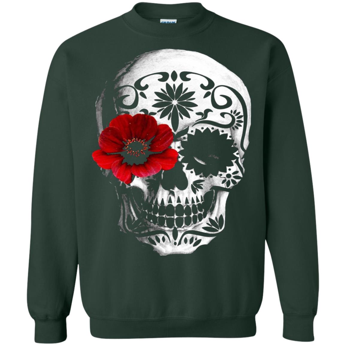 Day Of The Dead Sugar Skull Cinco De Mayo Shirt Forest Green